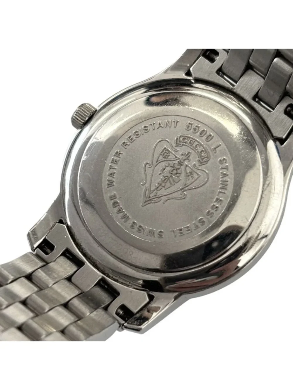 Gucci Diamond Shell Dial Watch Quartz SS Silver